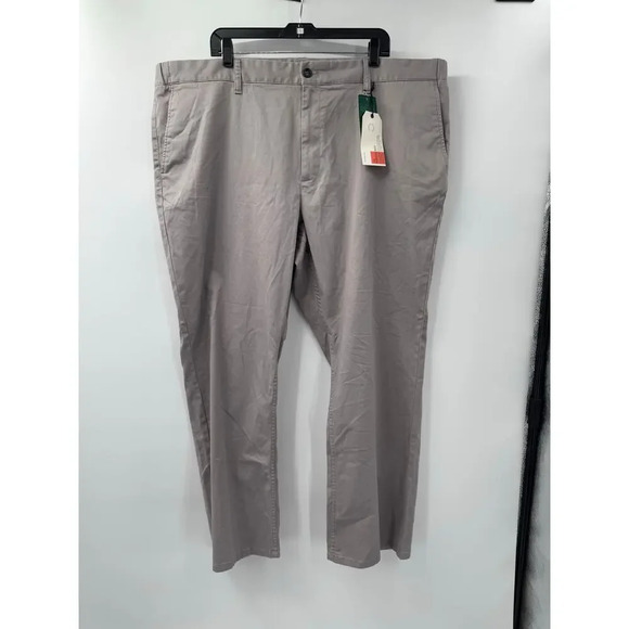 Hawker Rye Men's Essential Wash Relaxed Fit Chino Pants Light Gray 46x30 Cotton
